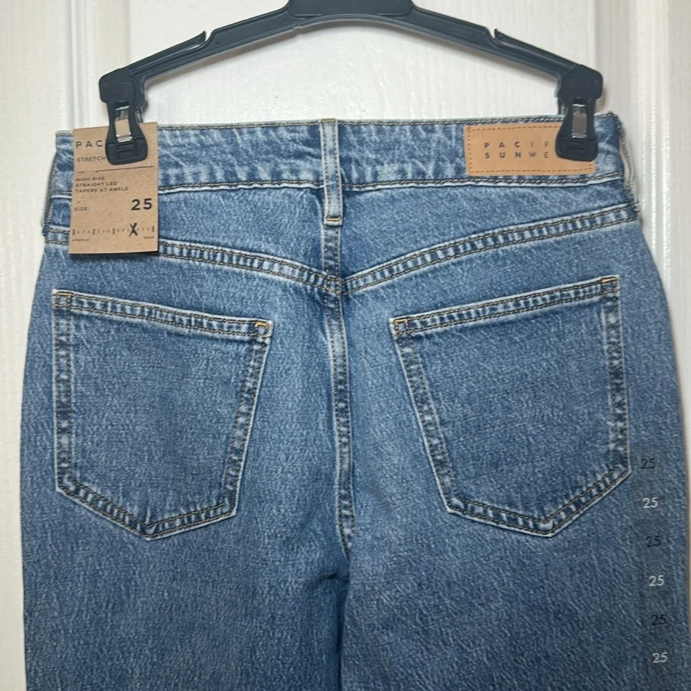 Pacsun stretch mom jean high rise straight leg size‎ 25 color blue